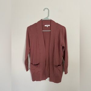 Long-Sleeve Cardigan Open Front W pockets - Sz L